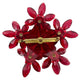 vintage translucent red flowers BROOCH faux pearl centers floral jewelry pin