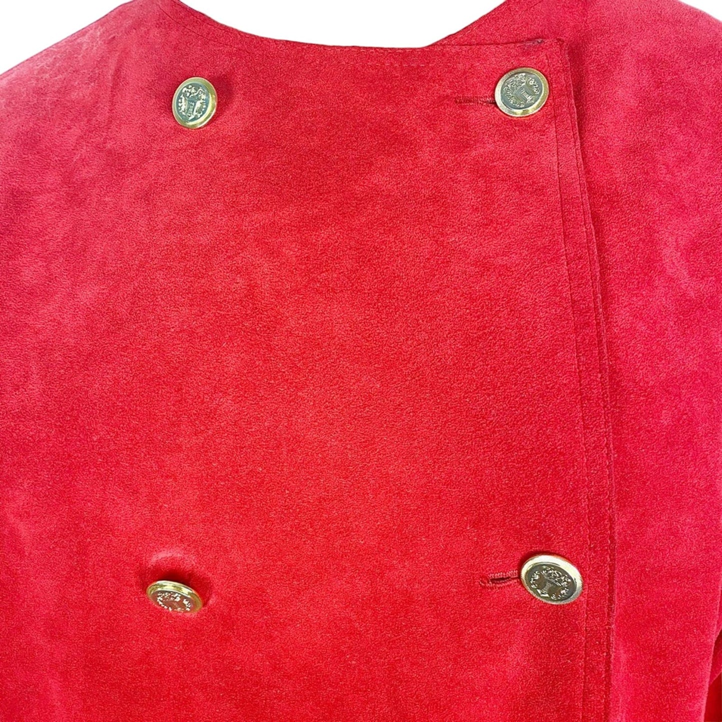 full length red suede-like Straight COAT size L / XL vintage apparel