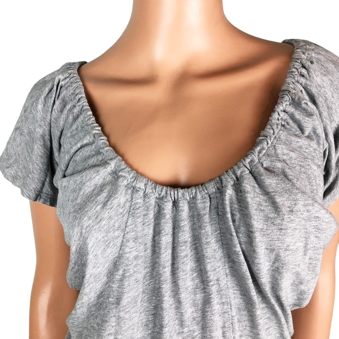 Gianni Bini heather gray scoop neck TOP pullover blouse women's XS extra small