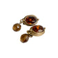 vintage multifaceted brown beaded clip-on EARRINGS costume jewelry