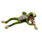 vintage frog playing violin BROOCH rhinestones jewelry pin