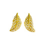 vintage MONET gold tone rhinestone leaf clip-on EARRINGS costume jewelry