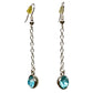 faux turquoise gemstone & silver chain dangle EARRINGS