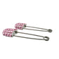 pair of pink rhinestone diaper Safety PINS decorative fashion jewelry