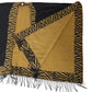 Accessory Street black & brown animal print fringe Ruana open front poncho OS