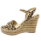 Vince Camuto Marybell Natural Leopard print Platform Wedge Sandal shoes 6.5 new