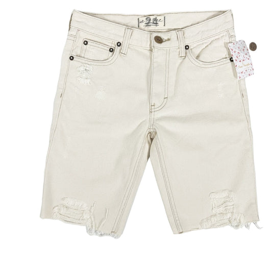 We The Free People ecru Caroline Cut Off denim SHORTS distressed size 24 new $88