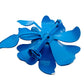 vintage enamel blue & white metal flower BROOCH floral jewelry pin