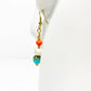 handmade orange white blue beaded EARRINGS jewelry NEW vintage beads