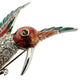 vintage red green orange Hummingbird BROOCH flying bird rhinestones jewelry pin