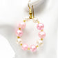 handmade pearlescent pink pearl loop beaded EARRINGS jewelry NEW vintage beads