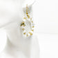 handmade crystals white & gold loop beaded EARRINGS jewelry NEW vintage beads