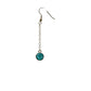 faux turquoise gemstone & silver chain dangle EARRINGS