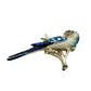 vintage blue & white parrot BROOCH rhinestones bird jewelry pin