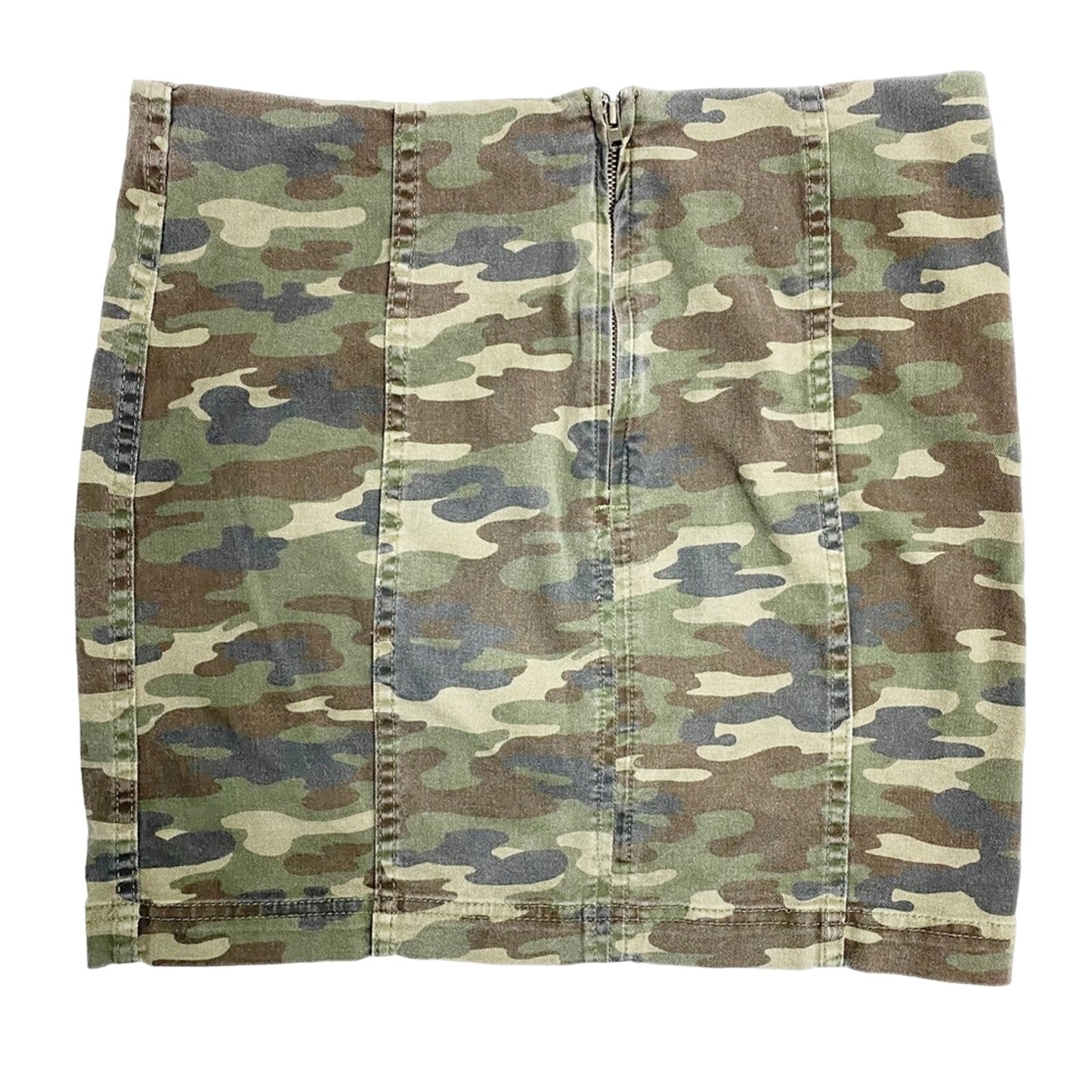 Free People green camouflage short mini SKIRT size 8 stretch denim