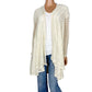 Forever 21 off-white ivory crochet open front CARDIGAN sweater top size MEDIUM