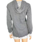 Venus two-tone gray knit hoodie TOP women's M medium quarter zip tunic length