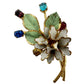 vintage CZECHO flower bouquet BROOCH rhinestones floral jewelry pin