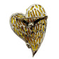 vintage yellow & light gold heart-shaped BROOCH beaded jewelry pin