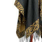 Accessory Street black & brown animal print fringe Ruana open front poncho OS