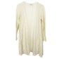 Forever 21 off-white ivory crochet open front CARDIGAN sweater top size MEDIUM