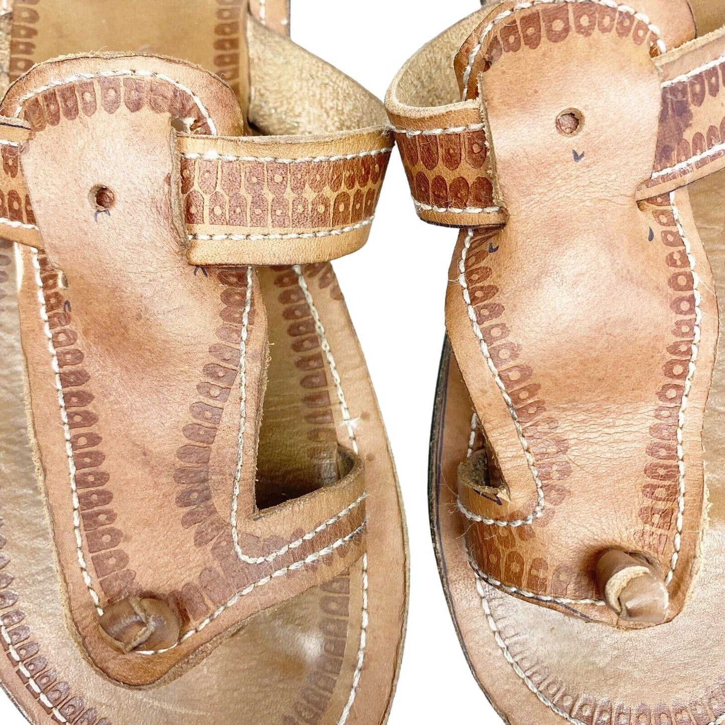 women's brown Leather Thong Sandals size 39 US 8.5 shoes