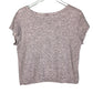 Audrey 3+1 sweatshirt heather gray TOP blouse black sequin pocket womens S small