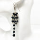 handmade 3.5" long dangling black beaded EARRINGS jewelry NEW vintage beads