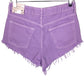 Topshop lavender purple denim Kiri Moto High Waisted Super Shorts size 6 new $52