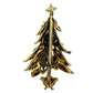 vintage Hollycraft gold & rhinestones Christmas Tree BROOCH holidays jewelry pin