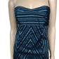 womens EXPRESS black w/ gold & silver metallic stripes DRESS size 8