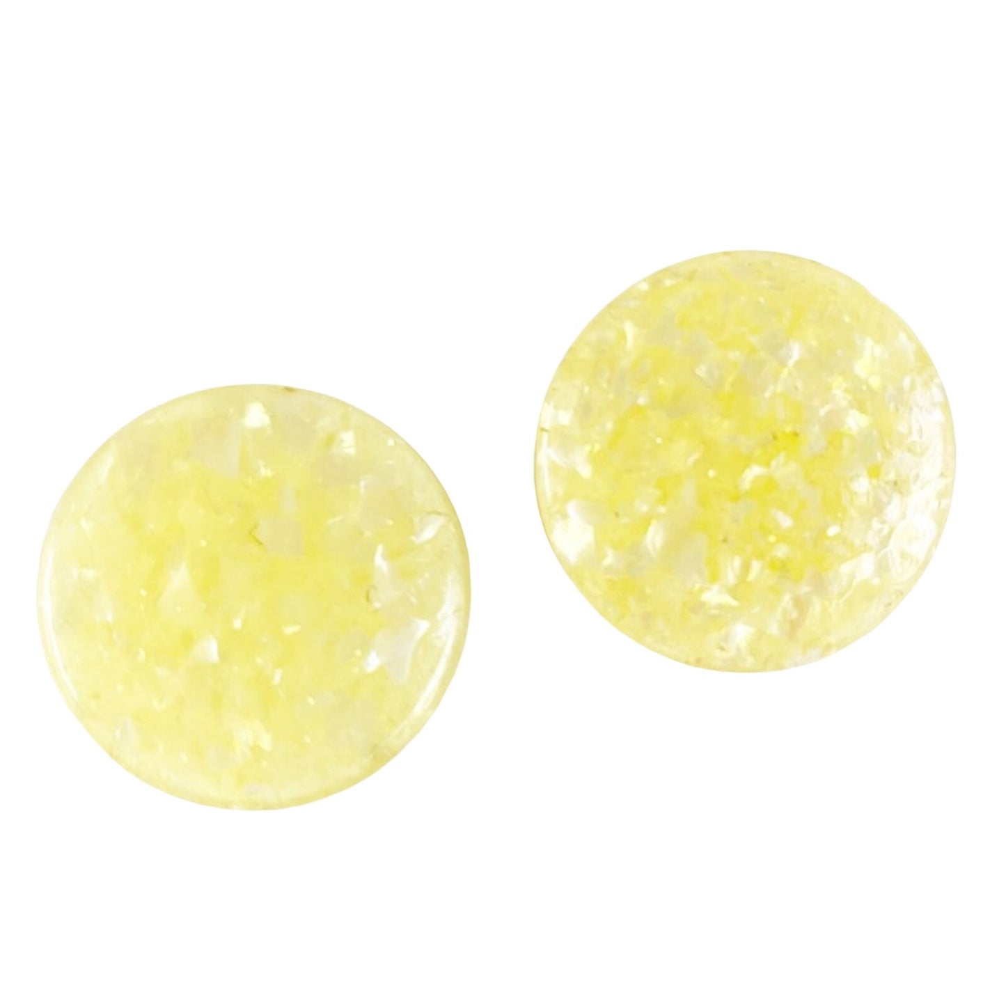 vintage round sparkly yellow clip-on EARRINGS costume jewelry