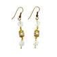 handmade crystal & gold beaded drop EARRINGS jewelry NEW vintage beads