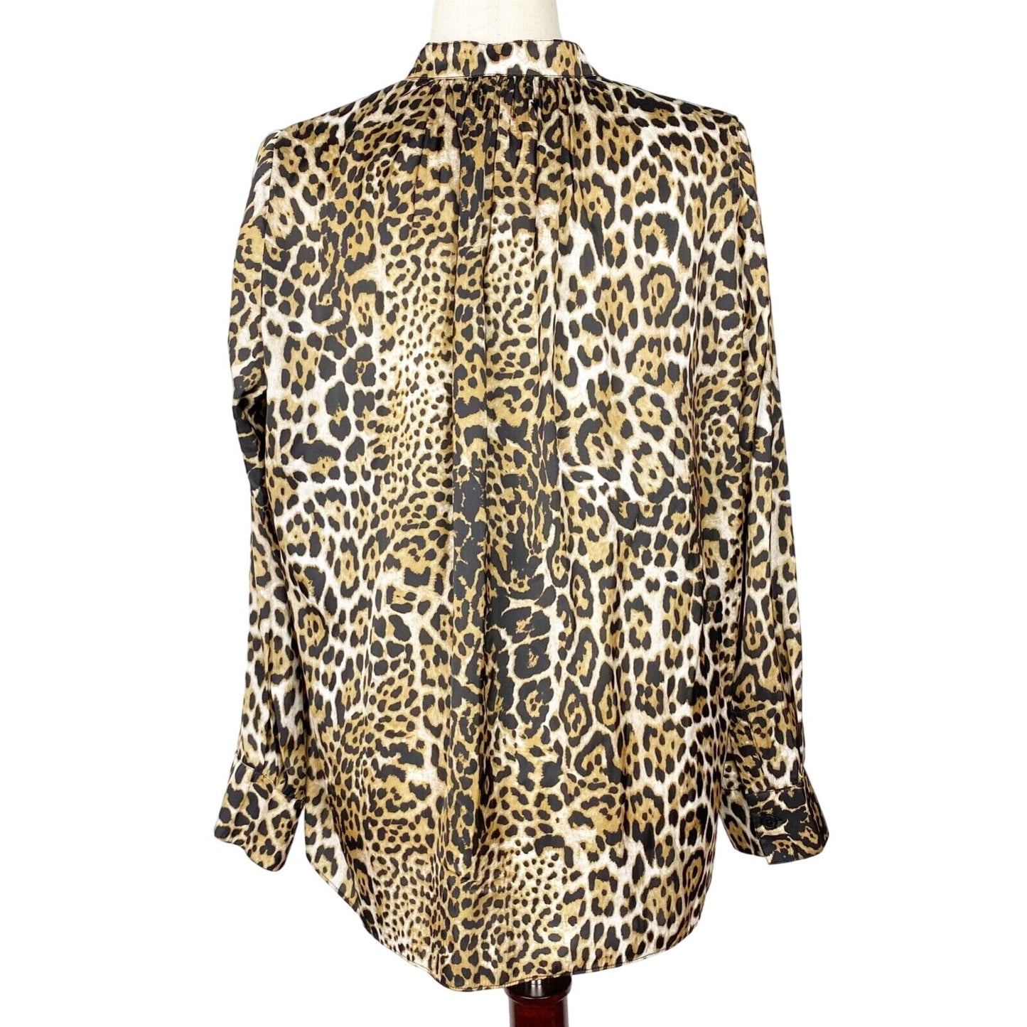 Zadig & Voltaire Tink Satin leopard Blouse top women's M medium NEW brown black