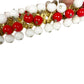 beaded red & white stretch BRACELET vintage costume jewelry Made in Japan