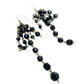 handmade 3.5" long dangling black beaded EARRINGS jewelry NEW vintage beads