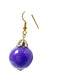 handmade dangling purple round ball sphere EARRINGS costume jewelry vintage bead