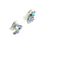 vintage iridescent rhinestone clip-on EARRINGS costume jewelry