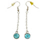 faux turquoise gemstone & silver chain dangle EARRINGS