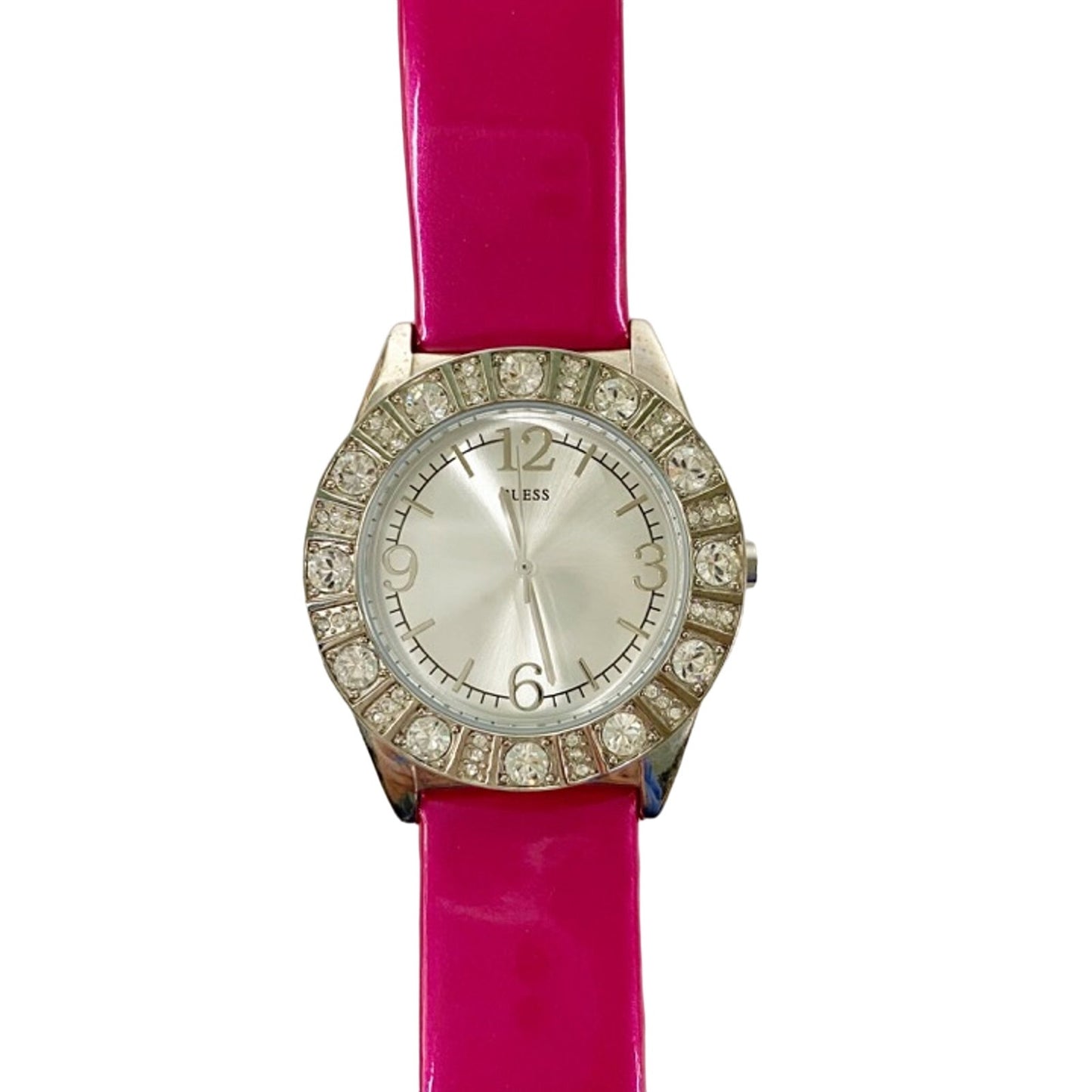 ladies GUESS magenta pink analog WATCH rhinestones G76038L