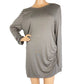 Zella gray All Day Long Sleeve Ruched Tunic Top blouse women's L large new $49