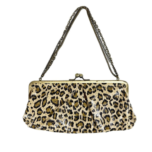 Westport Collection leopard faux patent leather Evening Chain Clutch Bag purse