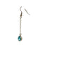 faux turquoise gemstone & silver chain dangle EARRINGS