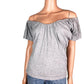 Gianni Bini heather gray scoop neck TOP pullover blouse women's XS extra small