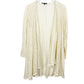 Forever 21 off-white ivory crochet open front CARDIGAN sweater top size MEDIUM