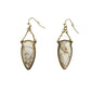 brown & gold tone marble-like drop dangle EARRINGS fashion jewelry