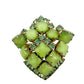 vintage green stones & rhinestones BROOCH jewelry pin