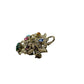 vintage basket of flowers BROOCH gold tone metal jewelry pin faux gemstones