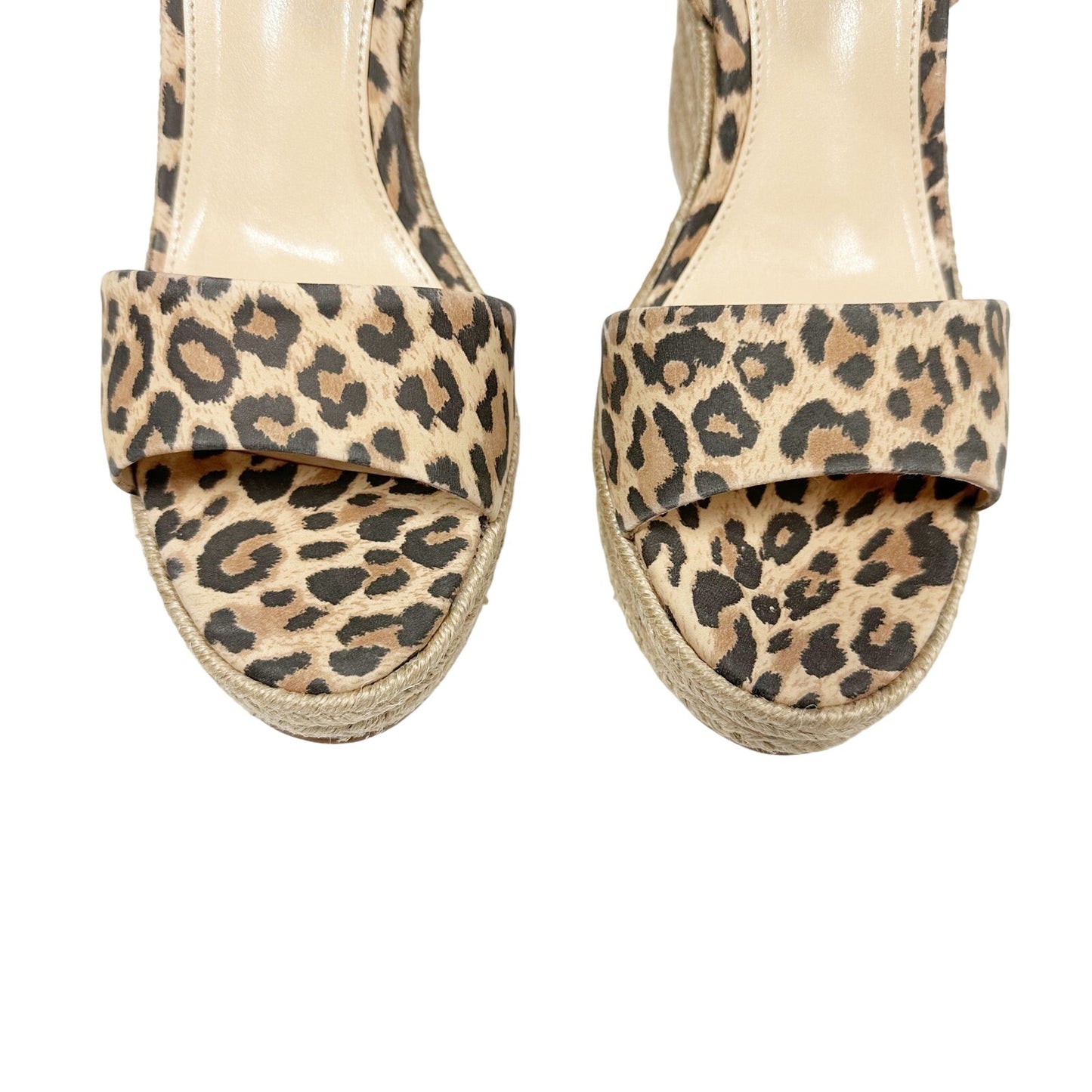 Vince Camuto Marybell Natural Leopard print Platform Wedge Sandal shoes 6.5 new