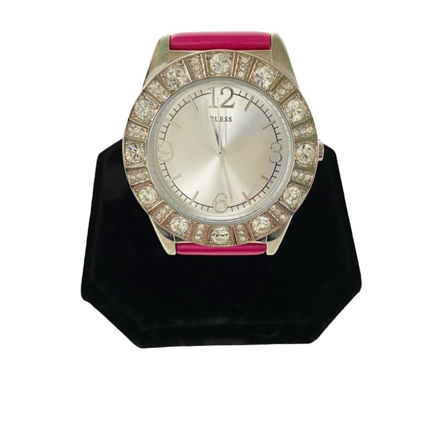 ladies GUESS magenta pink analog WATCH rhinestones G76038L